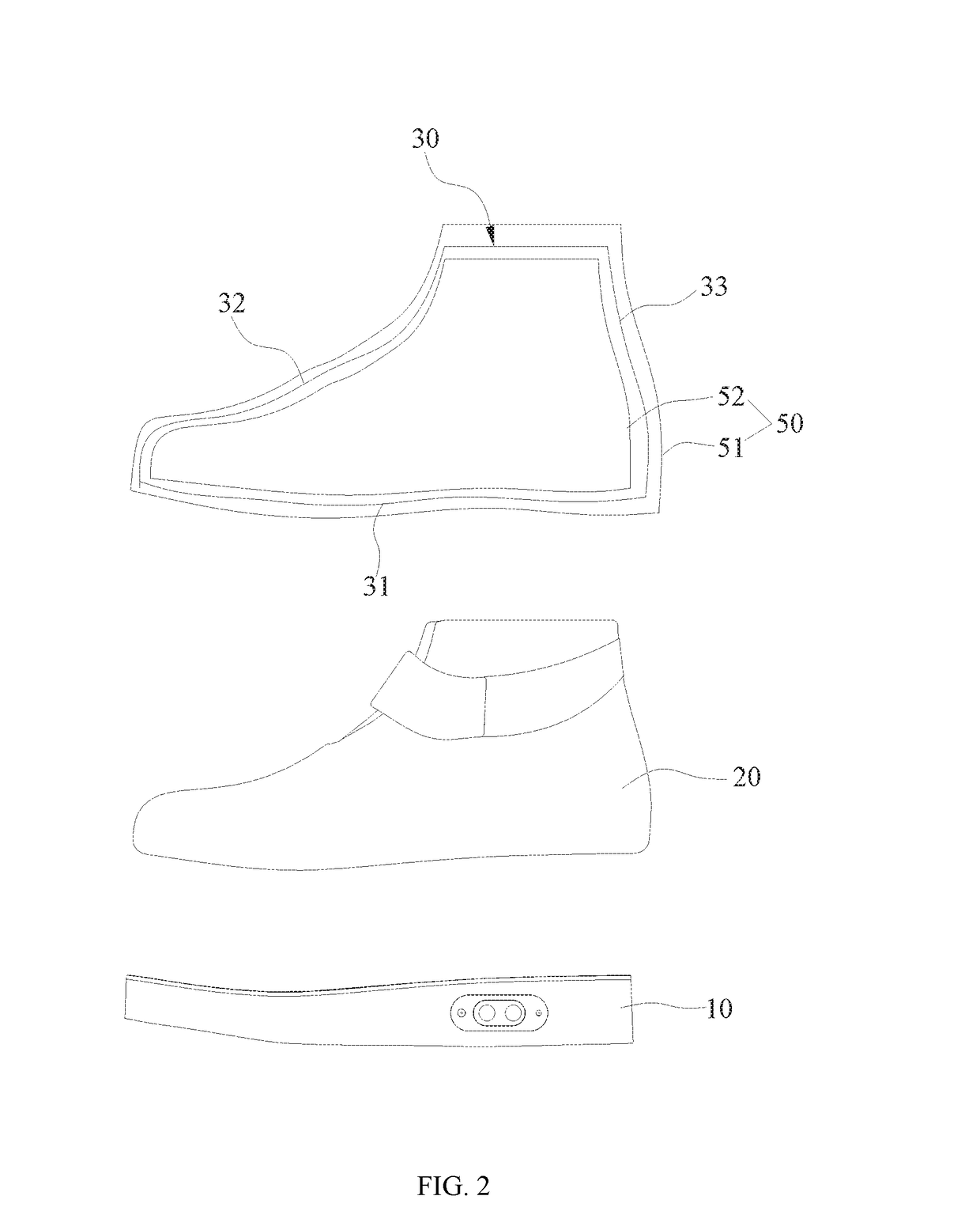 Massaging shoe and method for manufacturing the same