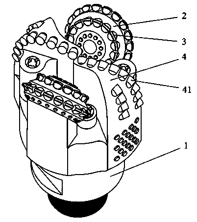 Wide-tooth cone composite drill bit