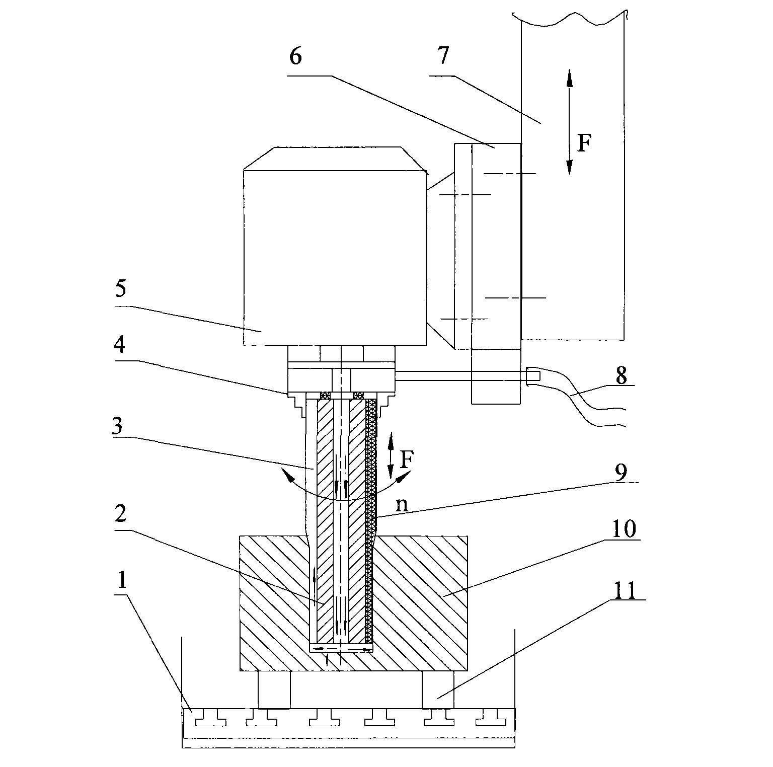 Electrode and machine tool dedicated for combined machining of electric spark shaping of inner round bore and elastic honing