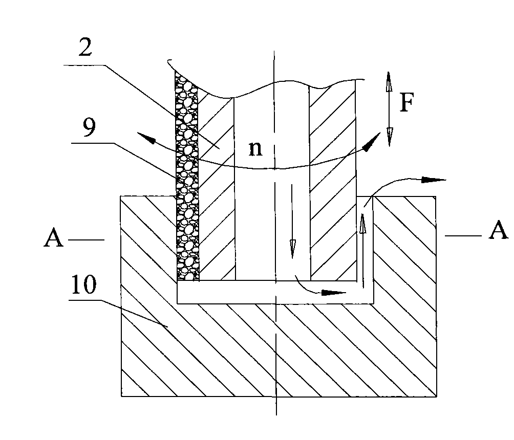 Electrode and machine tool dedicated for combined machining of electric spark shaping of inner round bore and elastic honing