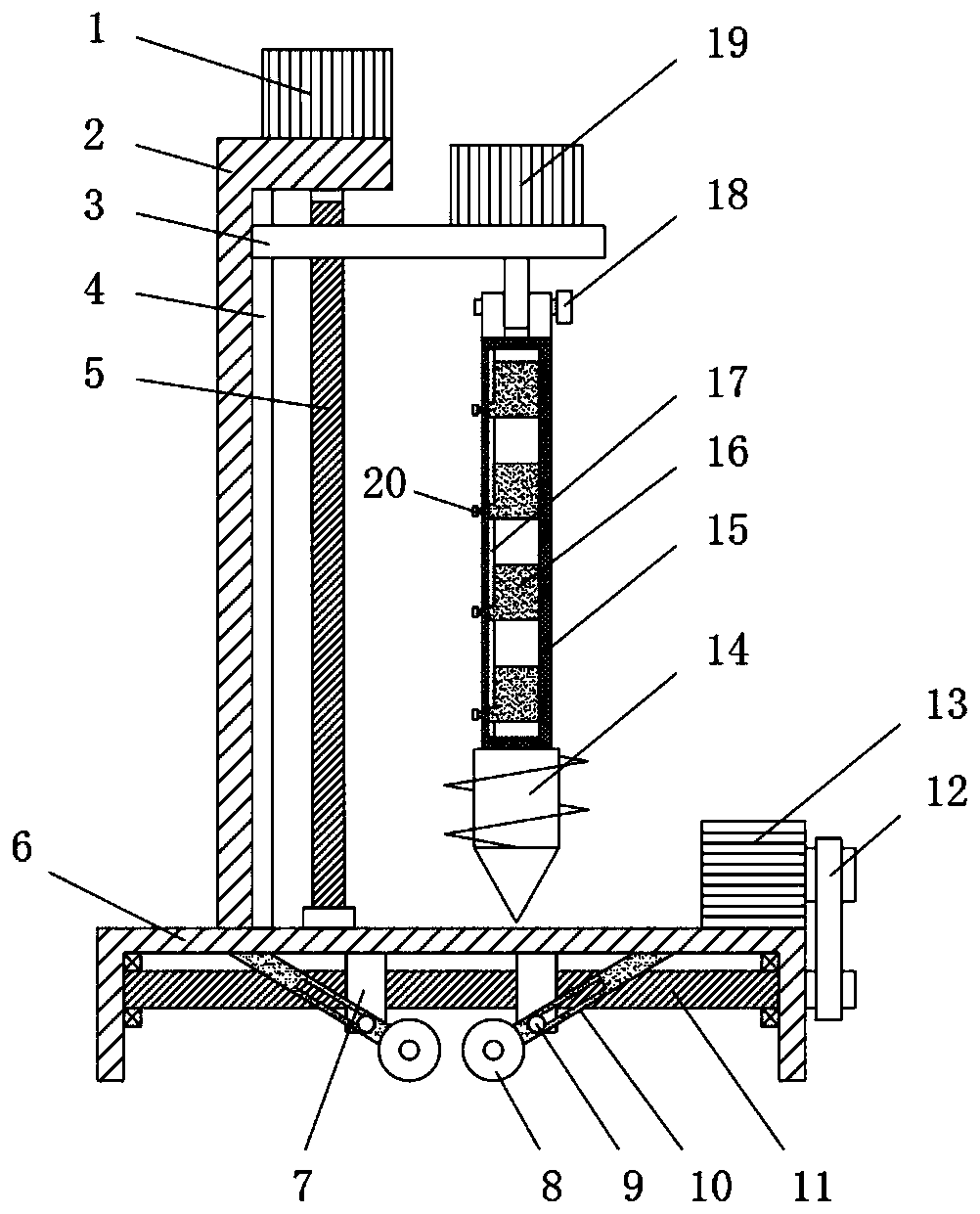 Sampling device for soil detection