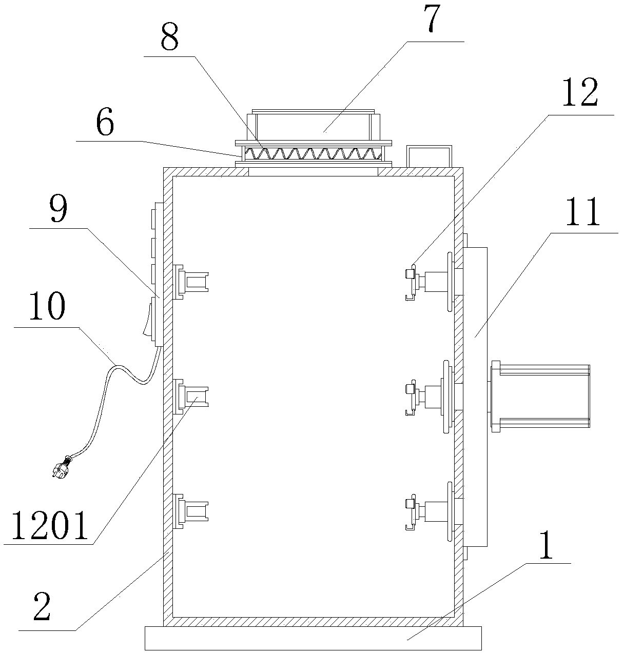 Drying device for fabric printing and dyeing