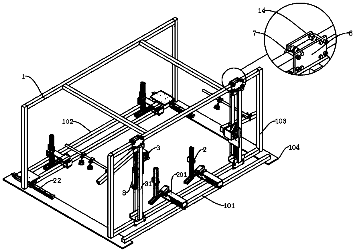 Automobile four-door two-cover endurance test bench