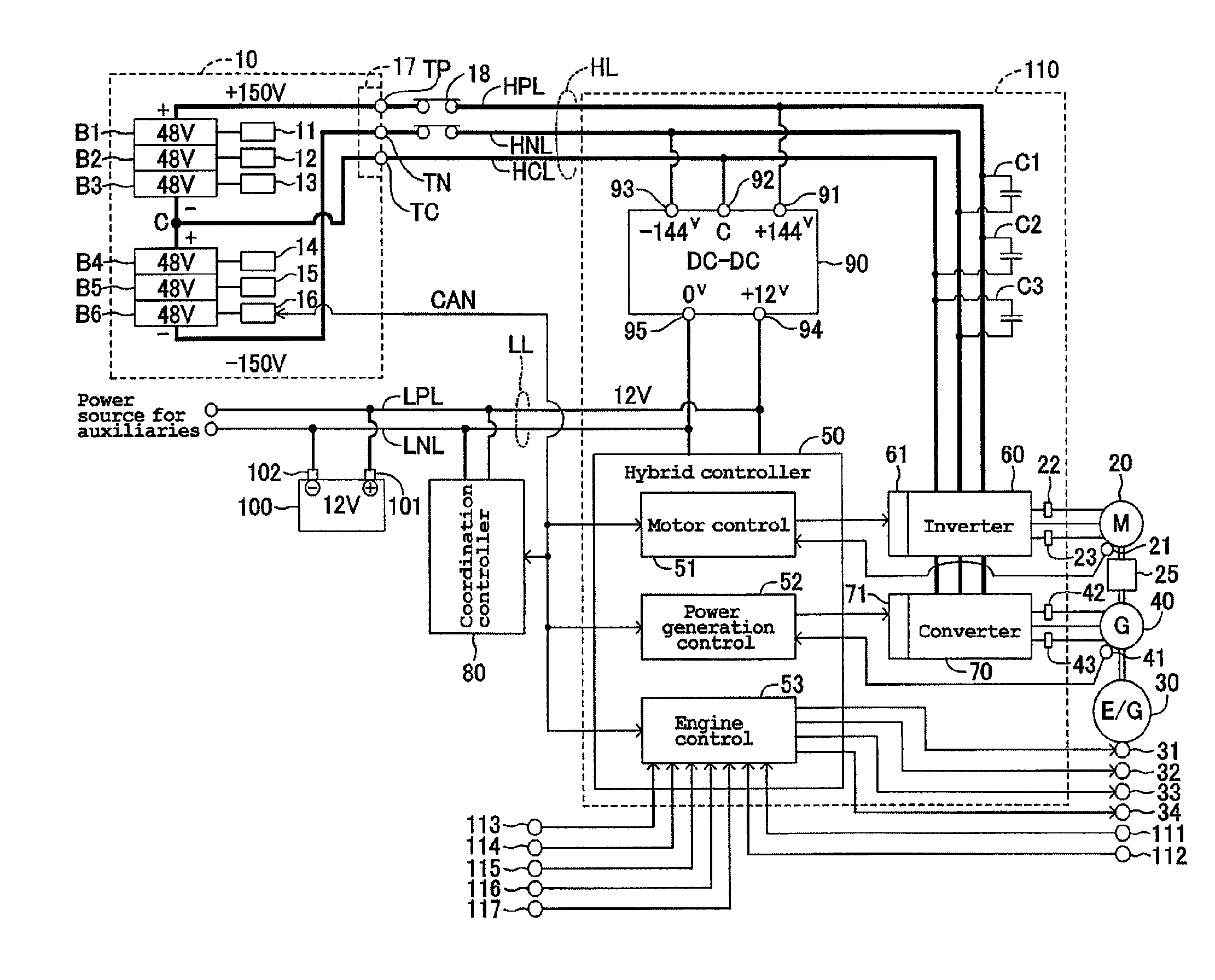 Power supply for a vehicle