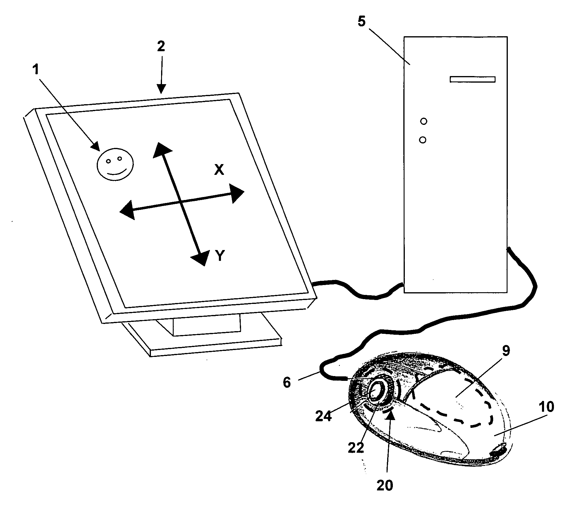 Input device including a scroll wheel assembly for manipulating an image in multiple directions