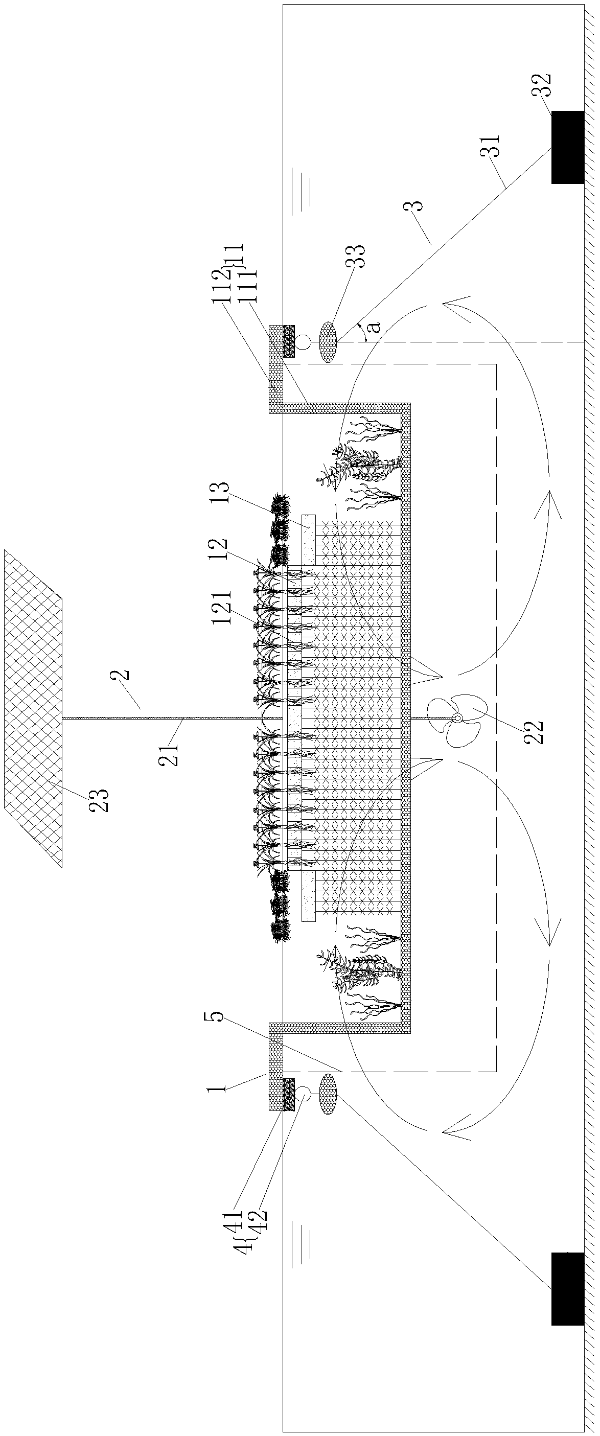 Deepwater zone water purifying ecological floating island