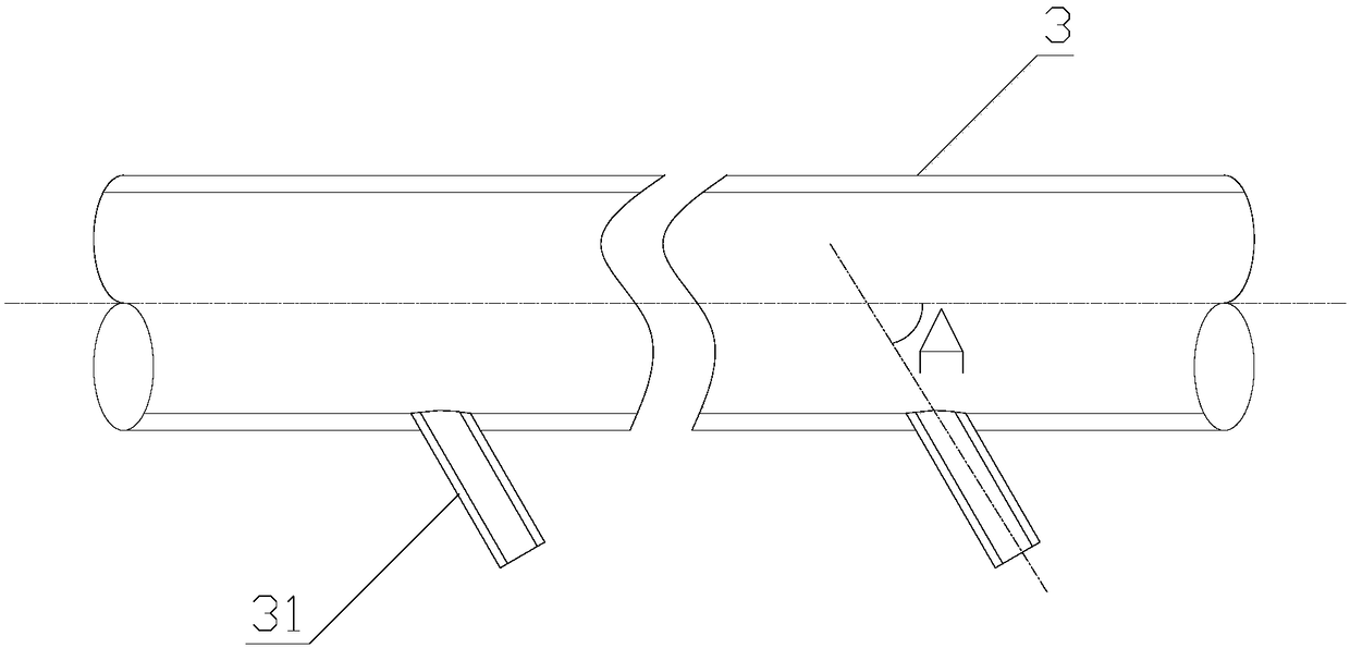 Online accumulated dust removal device for dust-gas pipeline