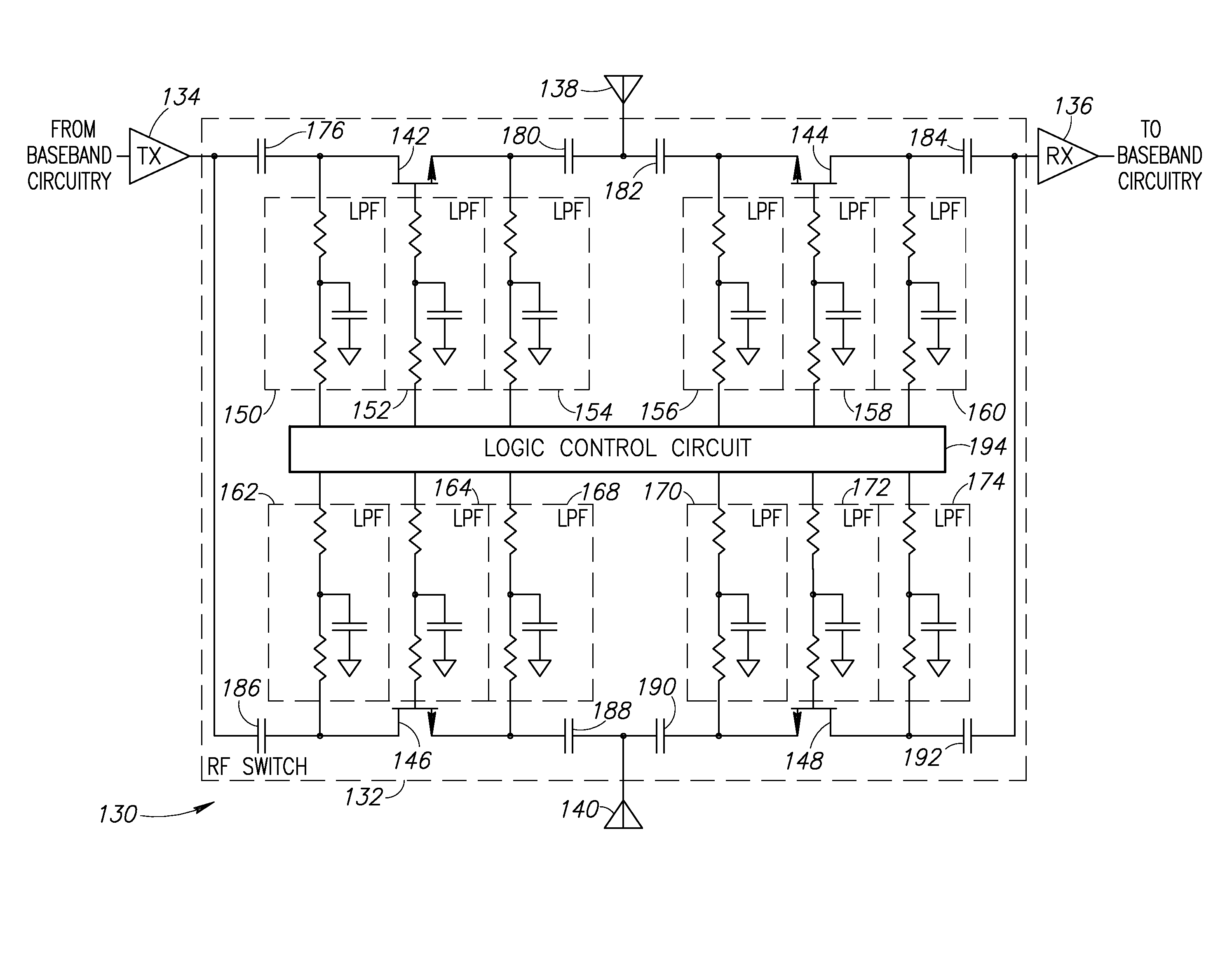 High power high isolation low current CMOS RF switch