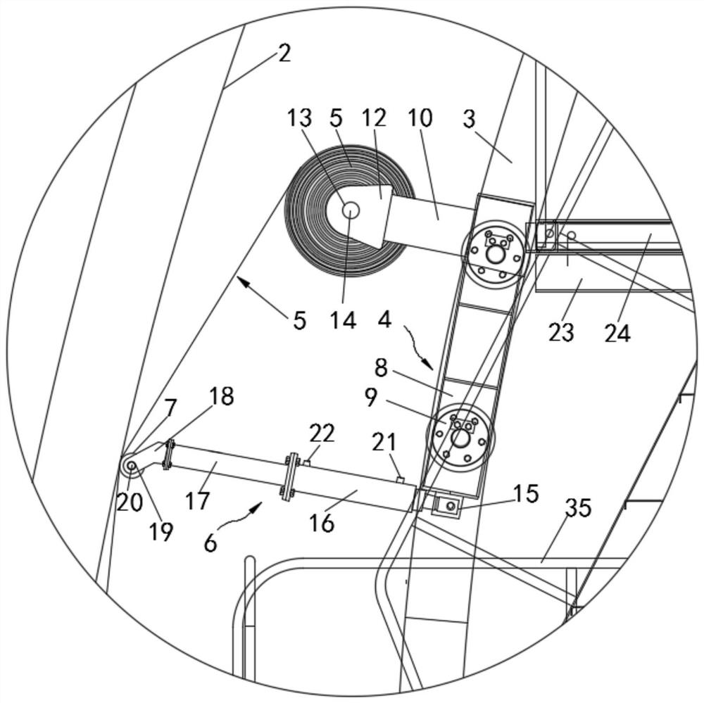 Full-automatic waterproof roll laying device of waterproof board trolley and laying method thereof