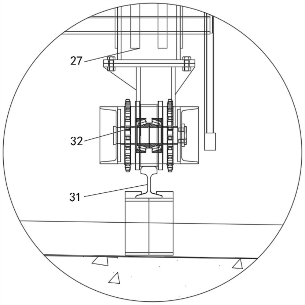 Full-automatic waterproof roll laying device of waterproof board trolley and laying method thereof