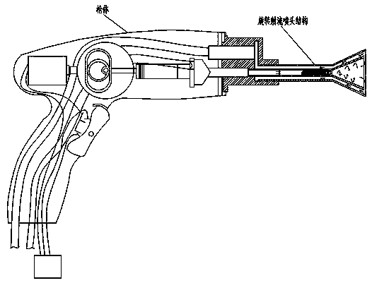 Rotary jet flow sprayer structure for washing gun