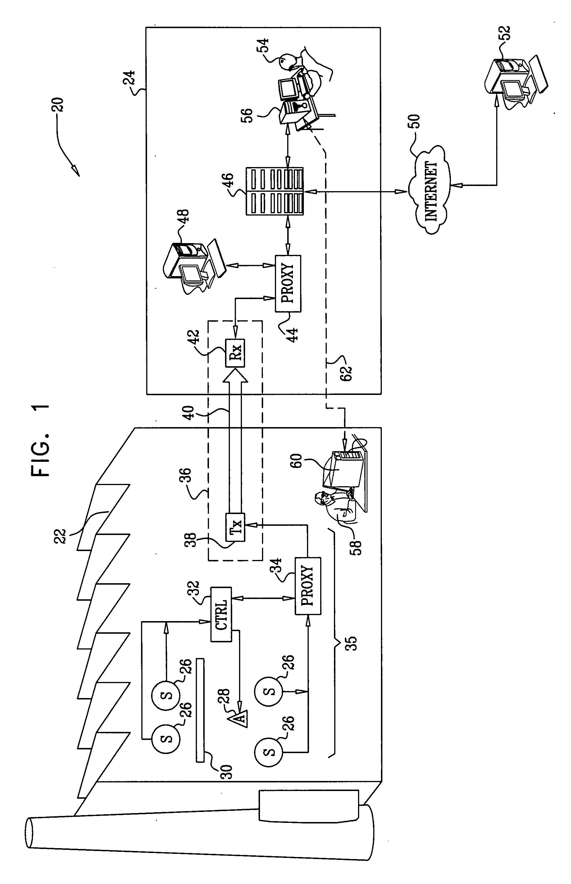 Protection of control networks using a one-way link