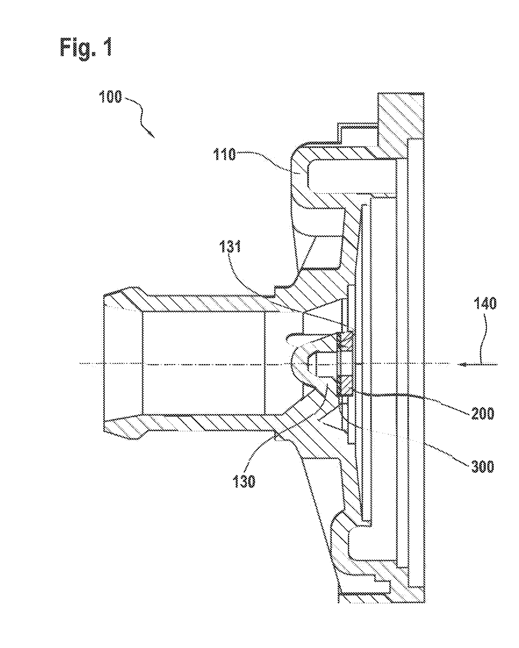 Liquid pump with axial thrust washer