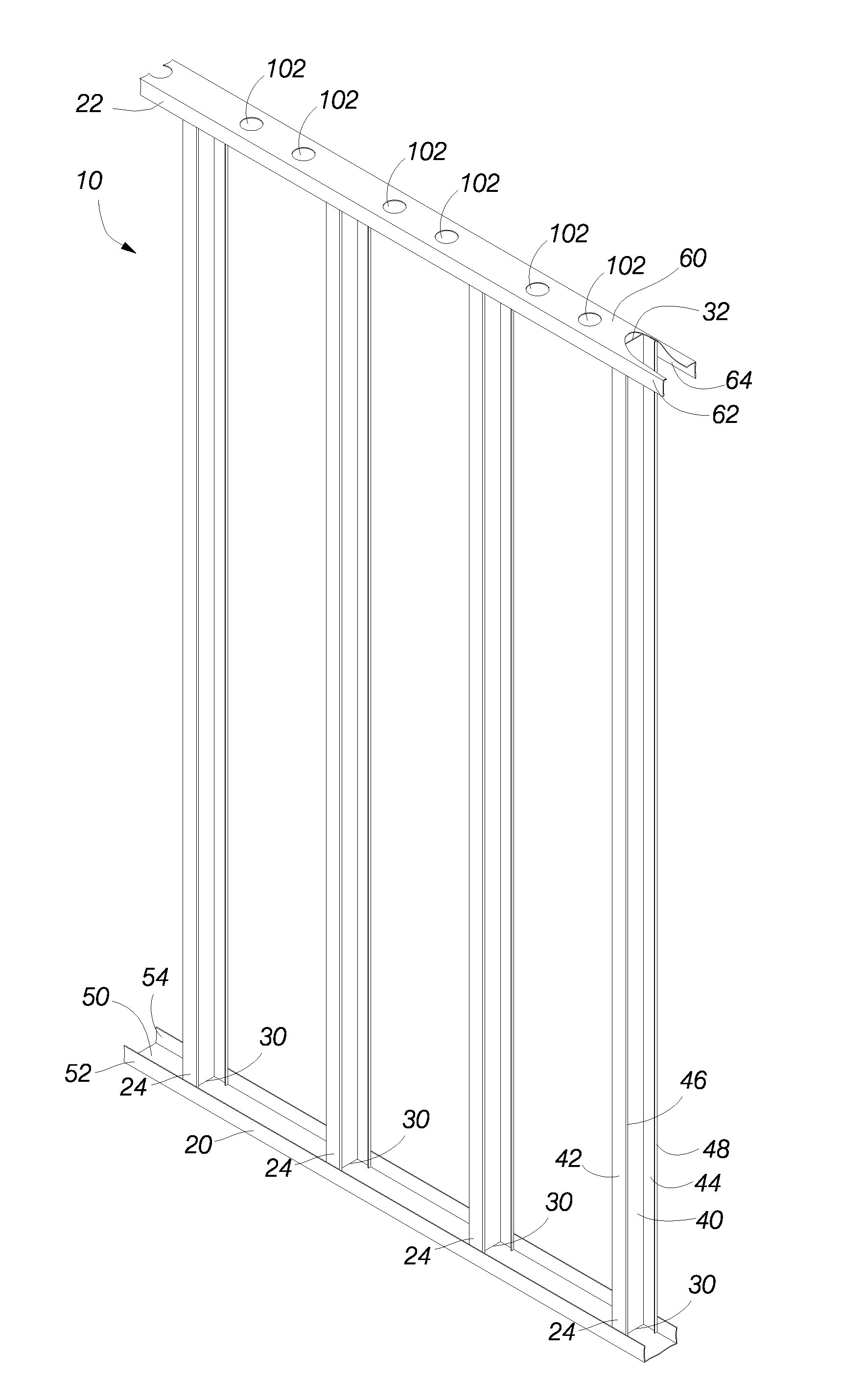 Wall structure for protection from ballistic projectiles