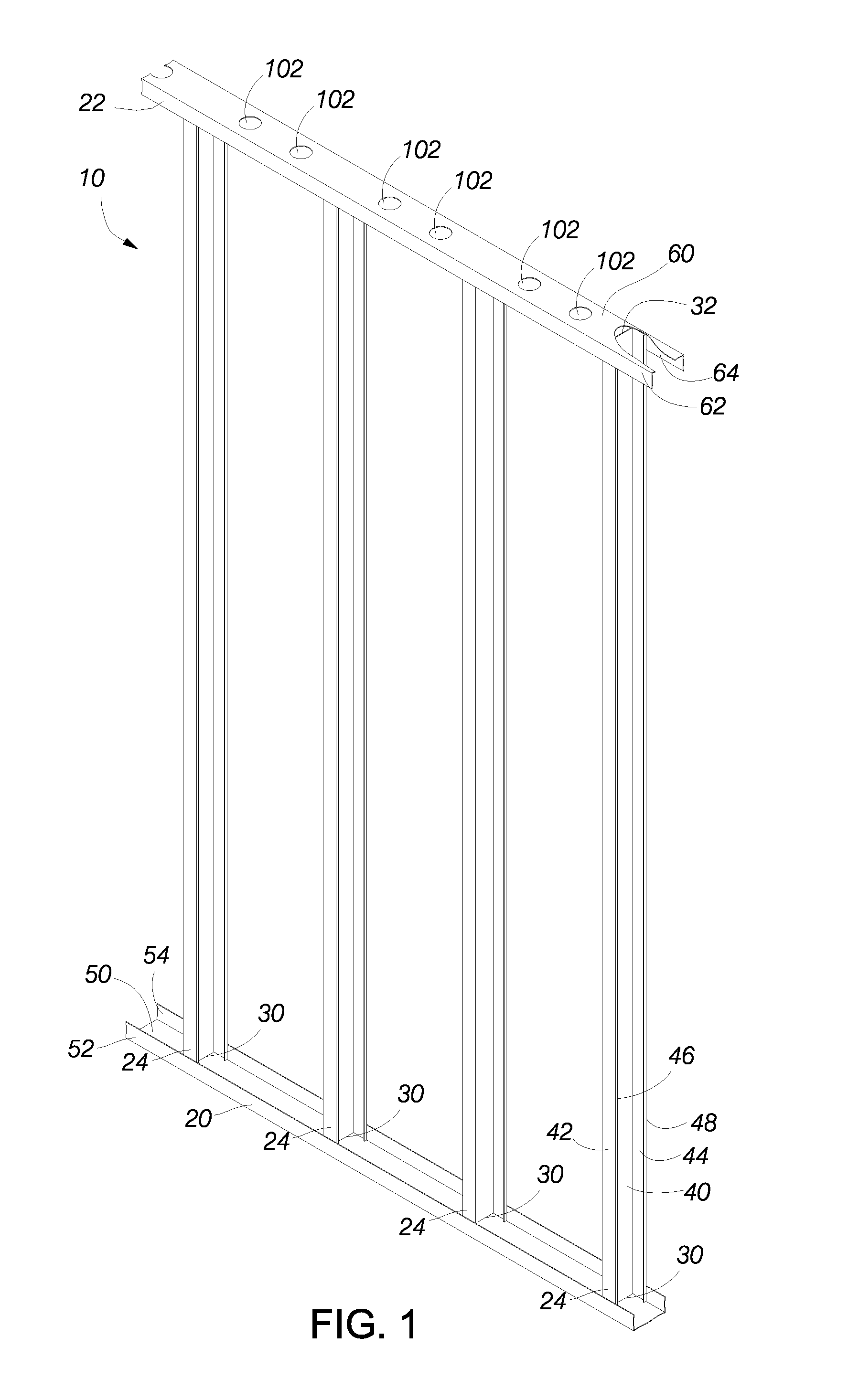 Wall structure for protection from ballistic projectiles