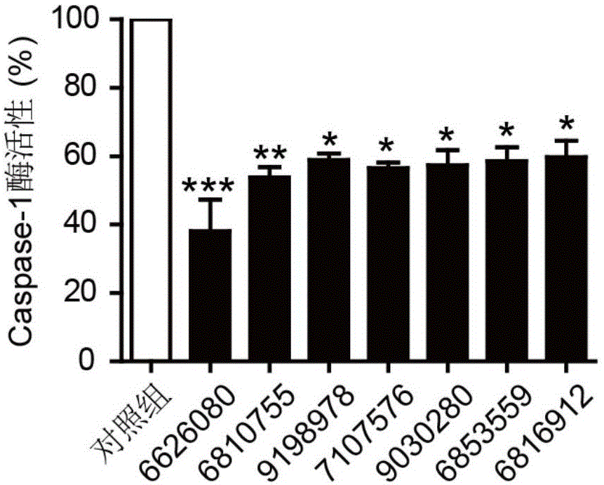 Application of benzamide derivative in preparing Caspase-1 inhibitor