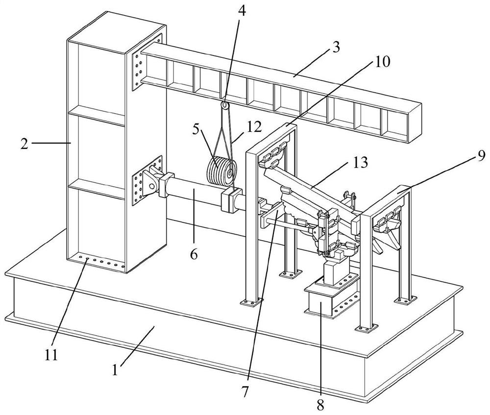 Horizontal low-cycle repeated test device for bracket nodes