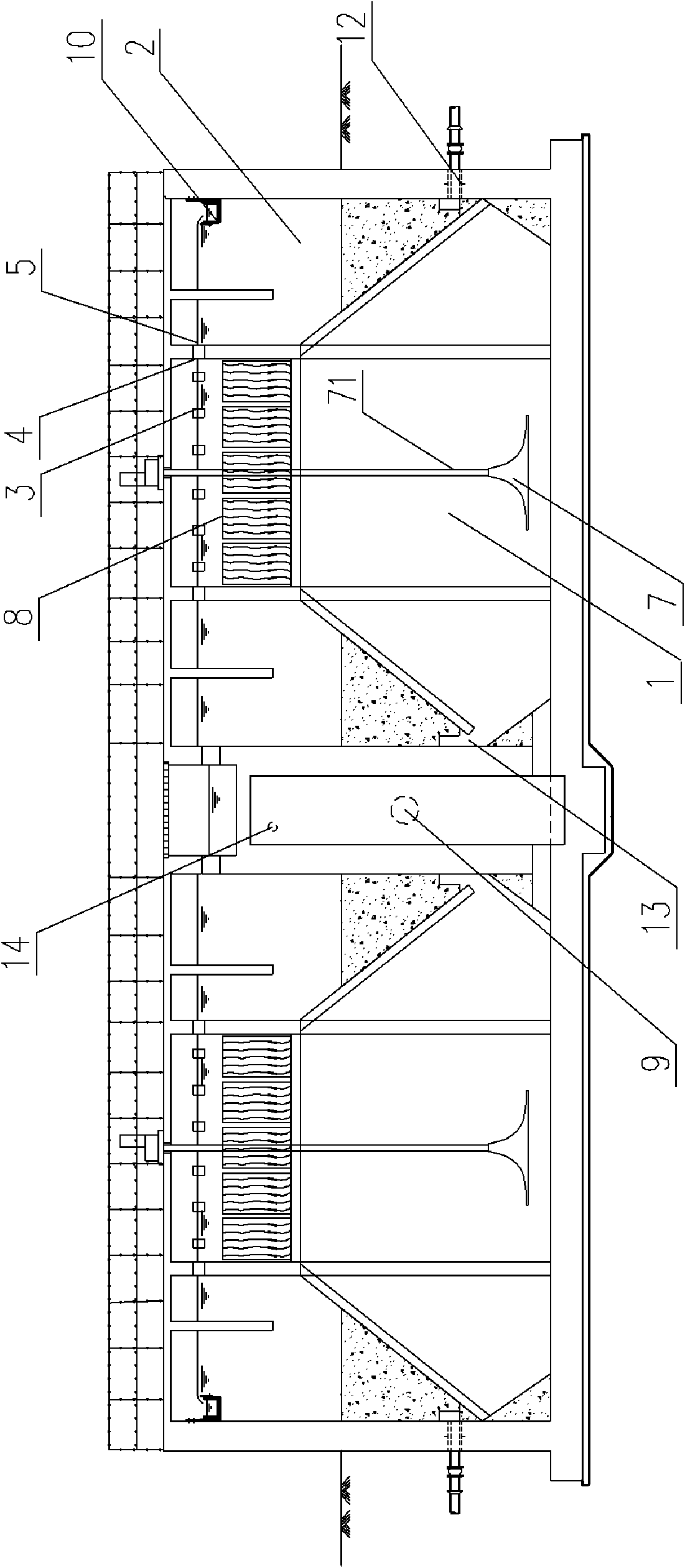 Anaerobic hydrolysis and acidification pool