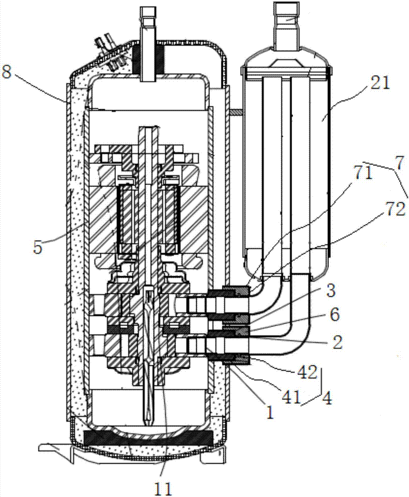 Connecting pipe assembly for compressor and compressor