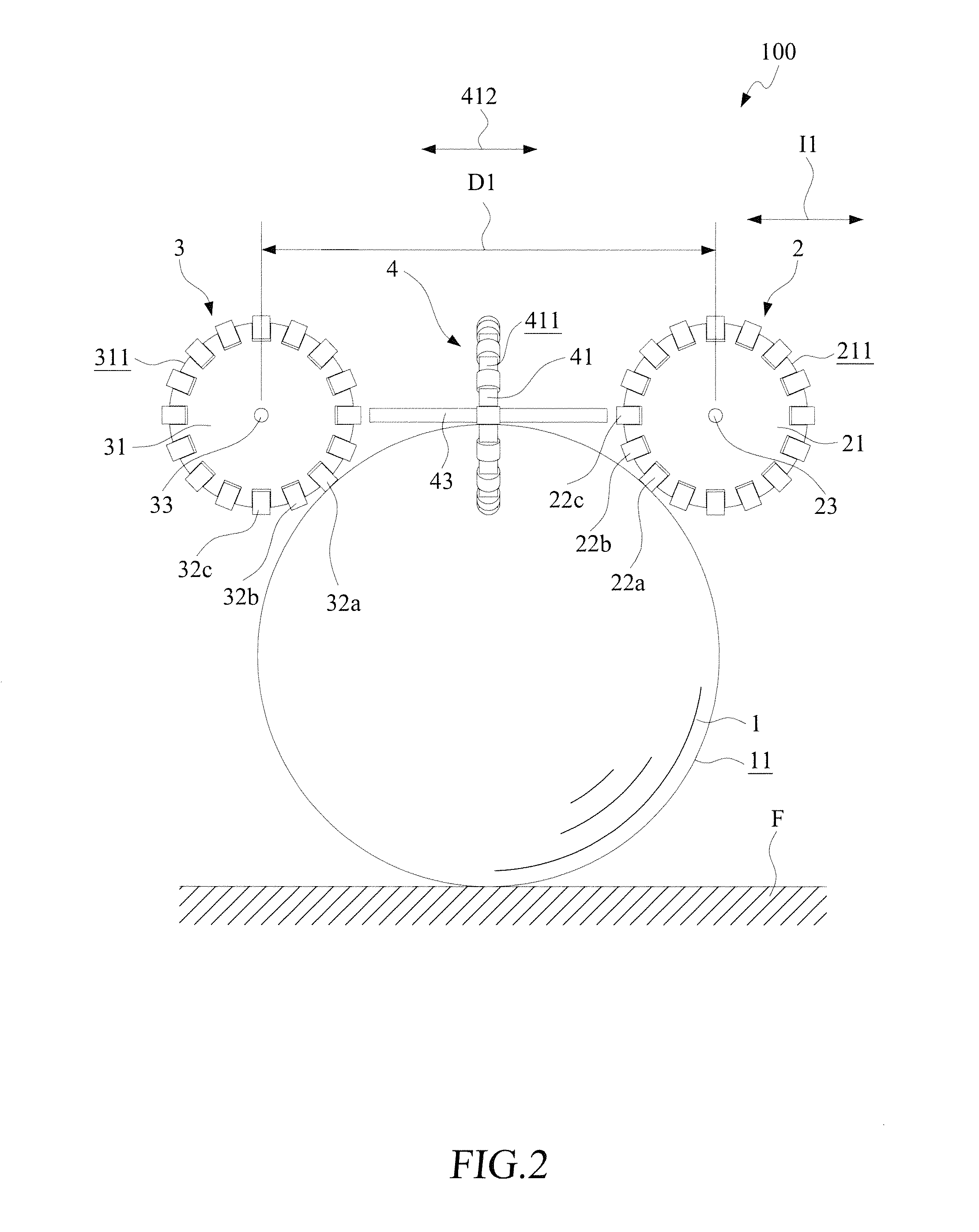 Omni-wheel based driving device with belt transmission mechanism