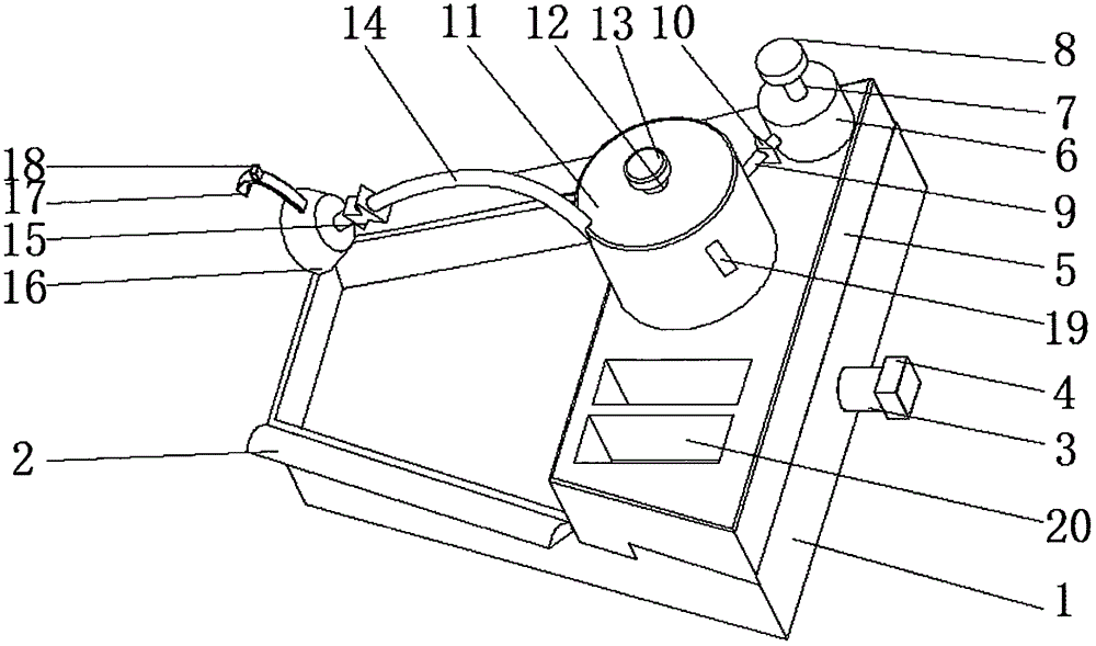 Portable disinfecting device applied after urological operations