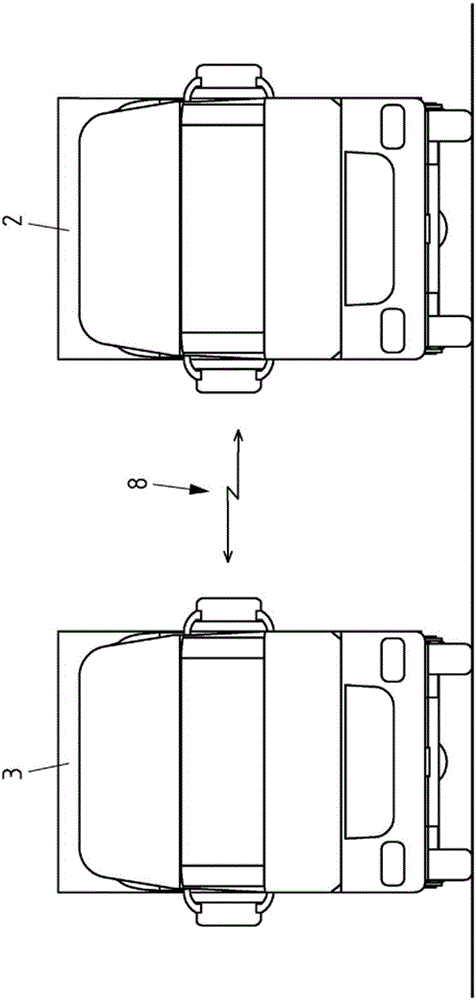 Method for forwarding load from transfer vehicle to takeover vehicle and transfer vehicle