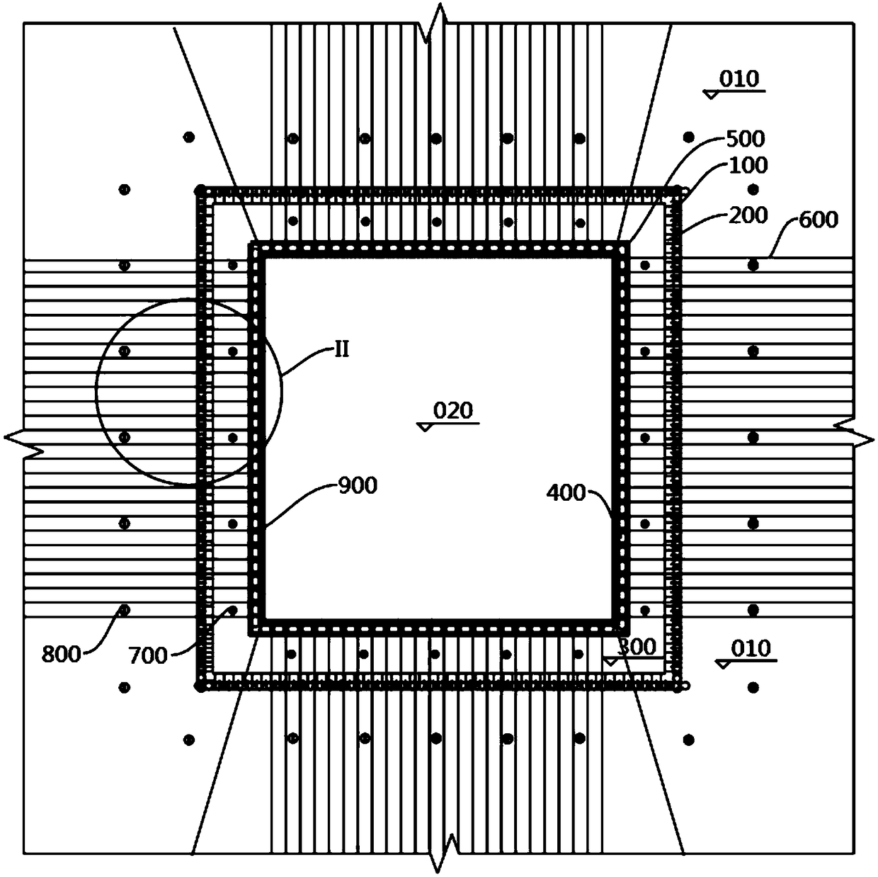 Foundation pit supporting structure and foundation pit supporting method