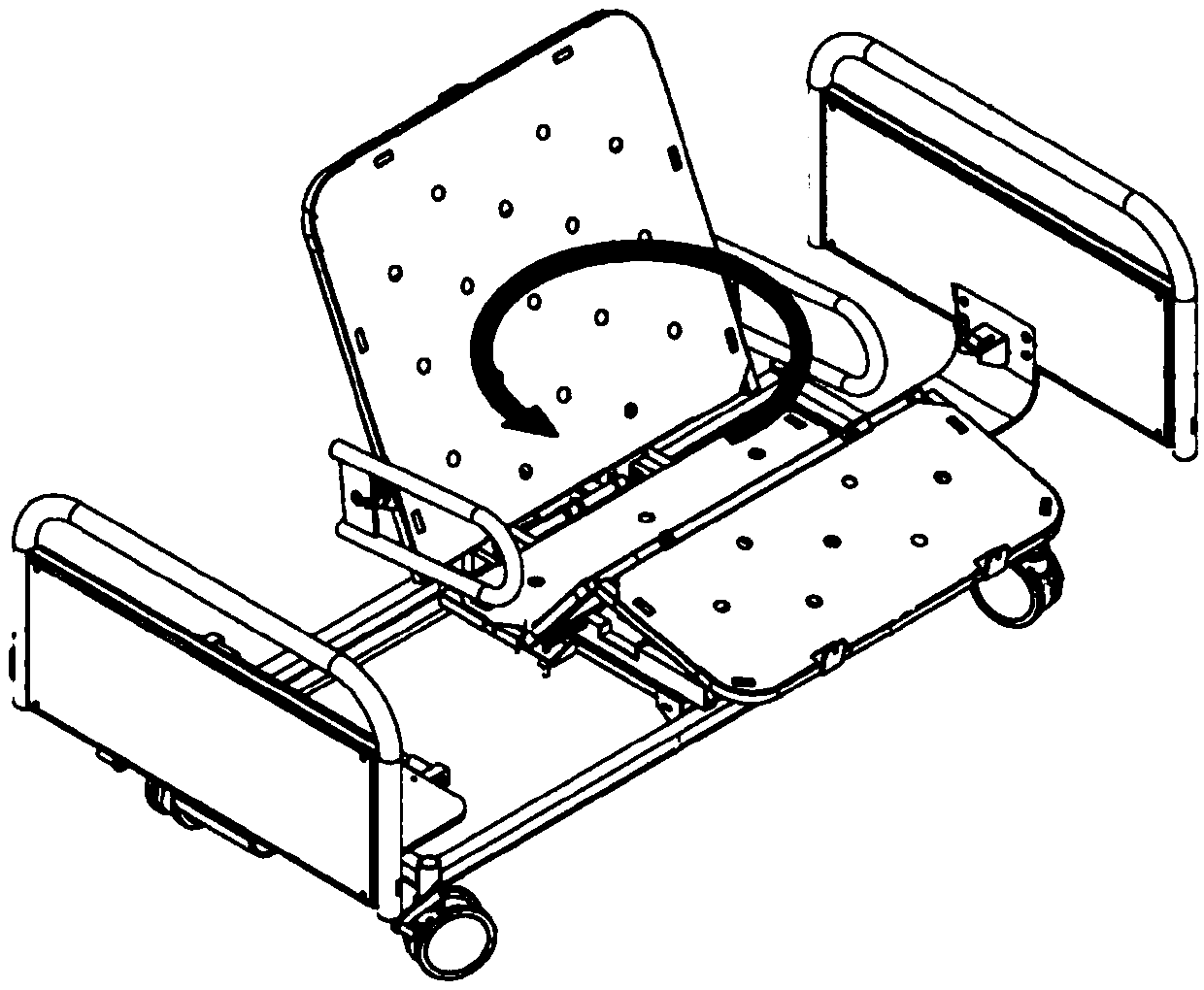 Revolving bed capable of assisting in standing and operating method of revolving bed capable of assisting in standing