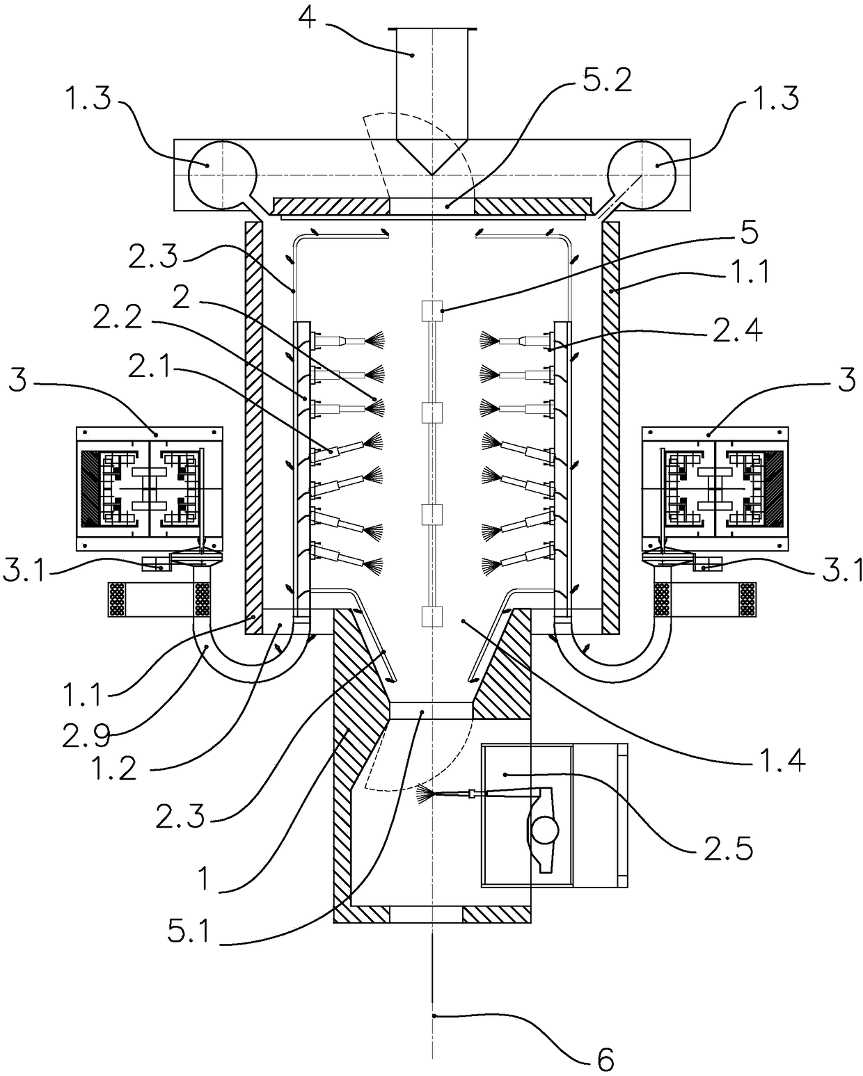 Powder spraying system convenient to clean