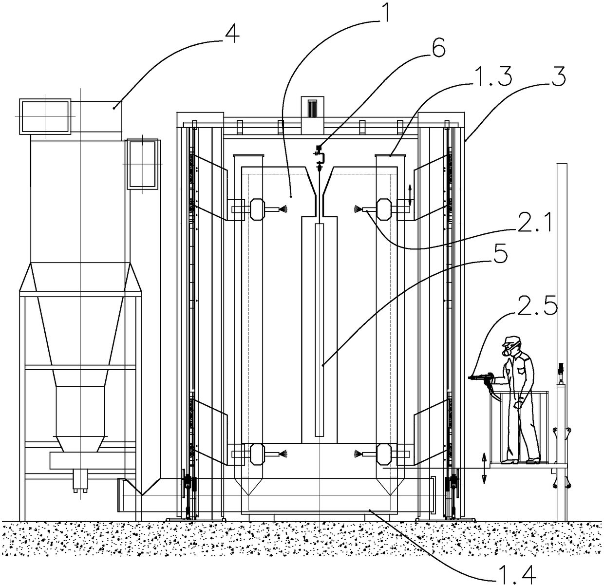 Powder spraying system convenient to clean