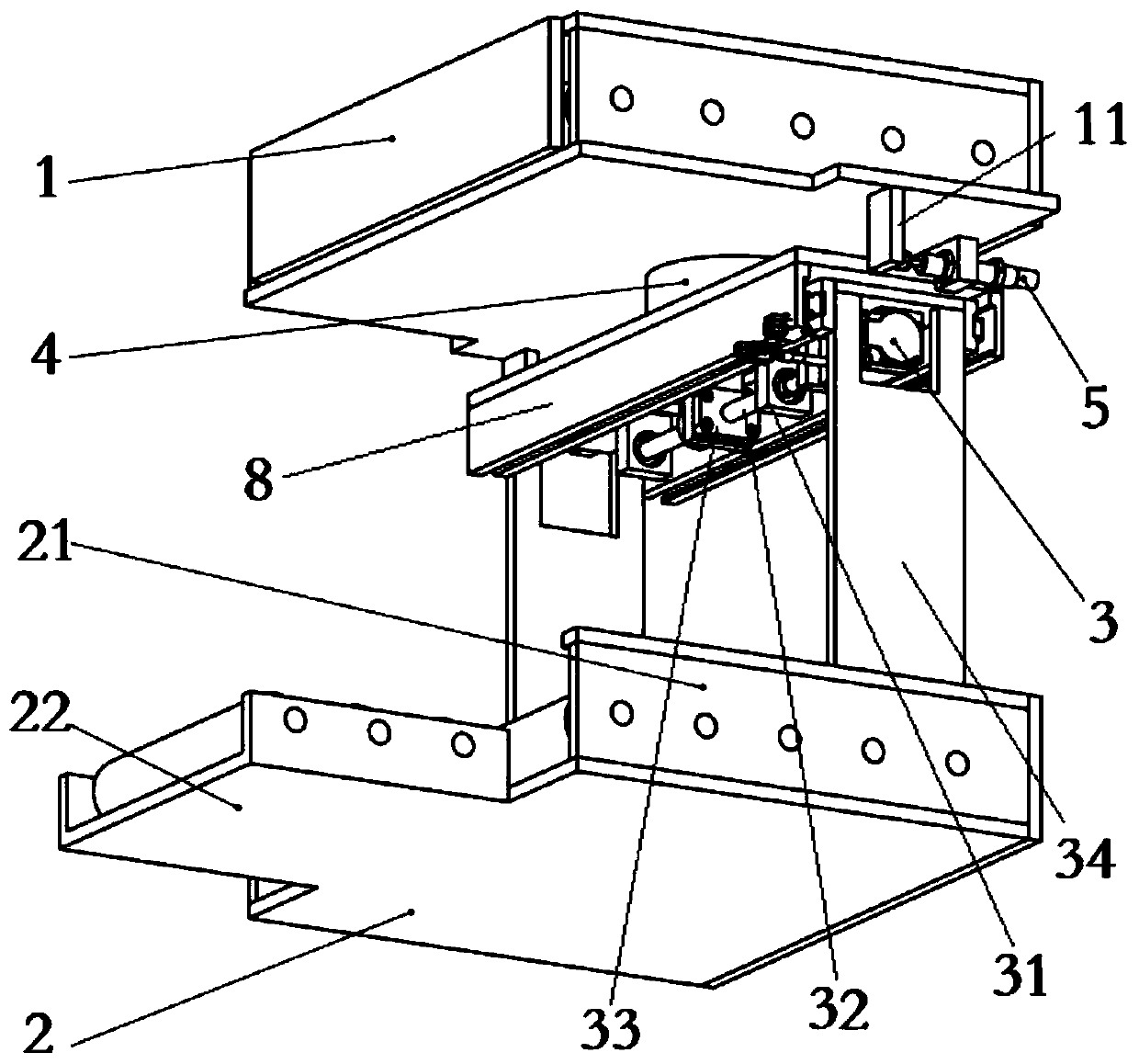 Battery transfer piece and battery replacement robot