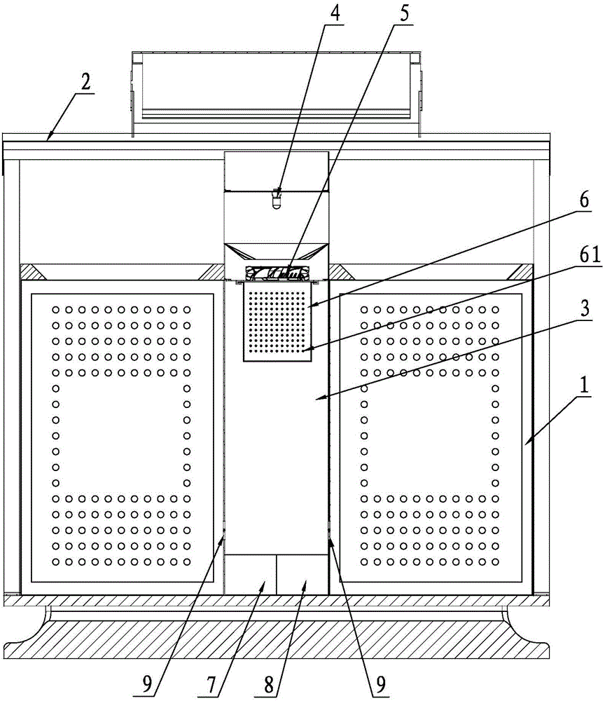 Garbage can with light-inducing and air-suction type mosquito and fly killing function