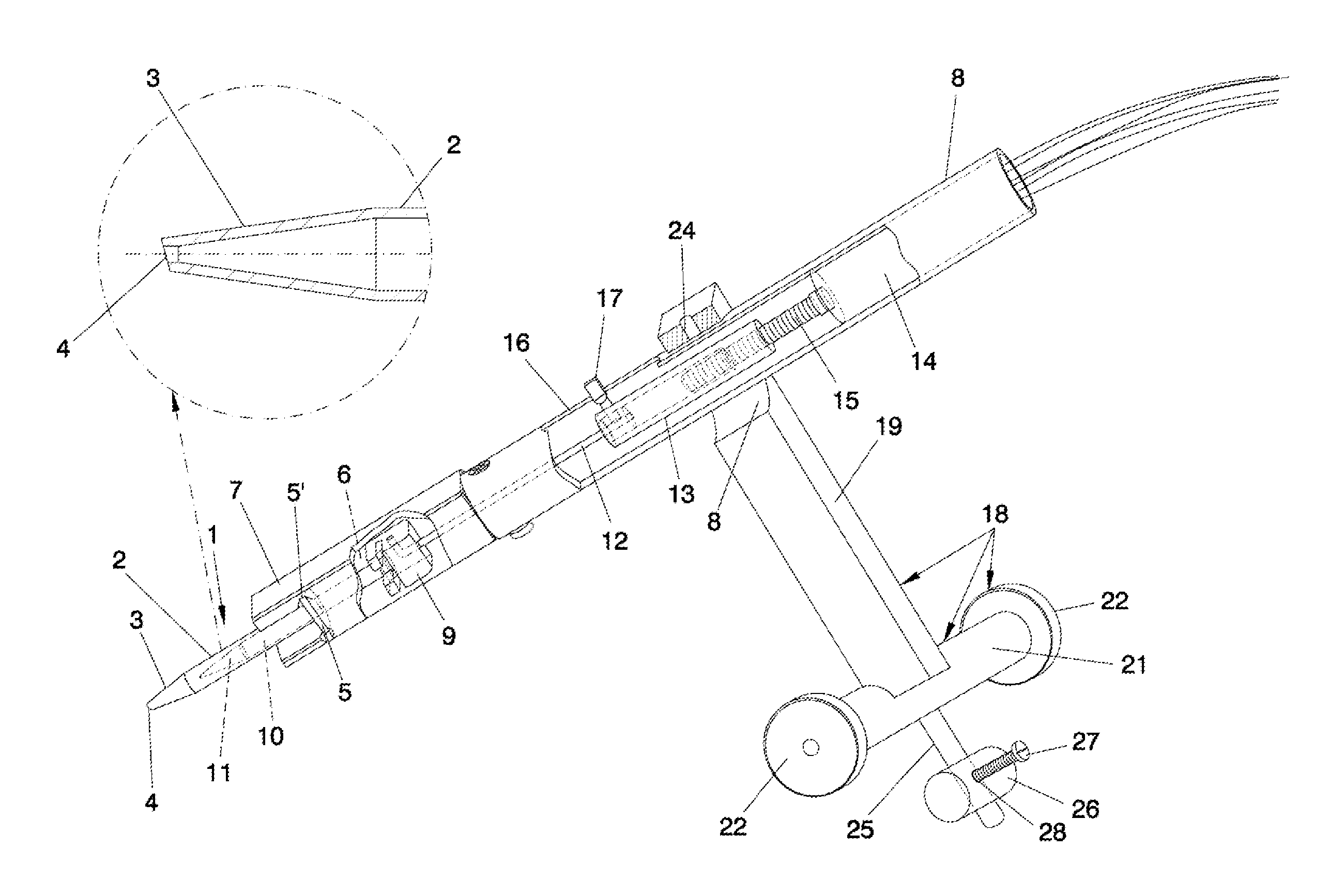 Inoculating apparatus for biological samples in agar surface of petri capsules