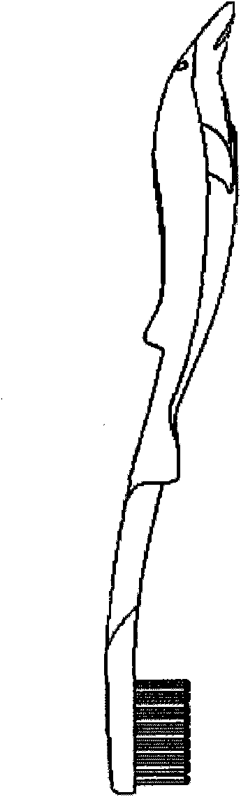 Method for producing toothbrush handle by injection molding for twice