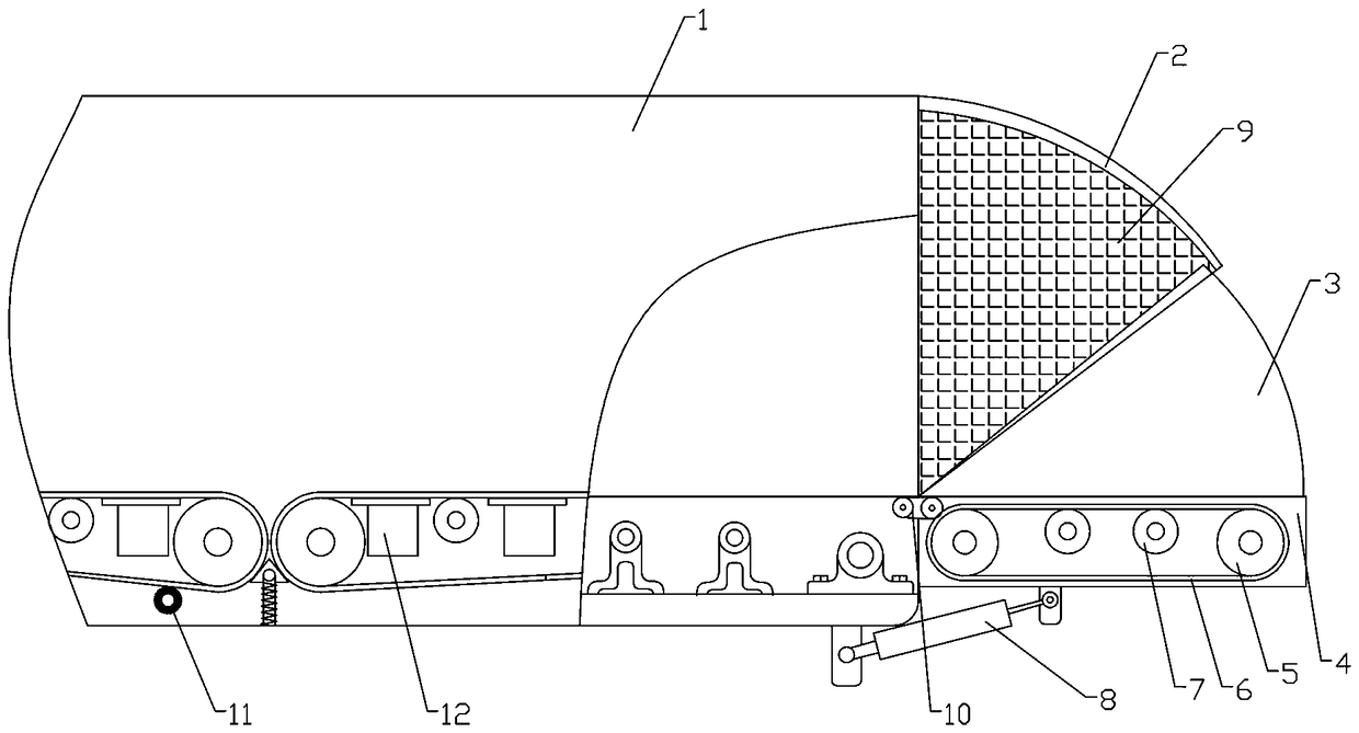 Freight compartment tilting dump door