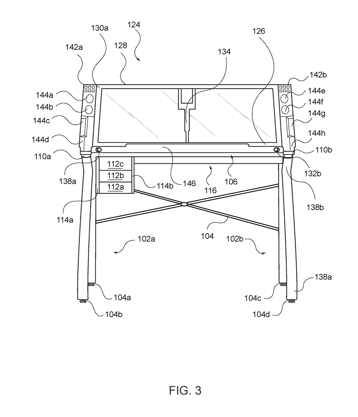 Slope Adjustable Illuminated Art and Drafting Table