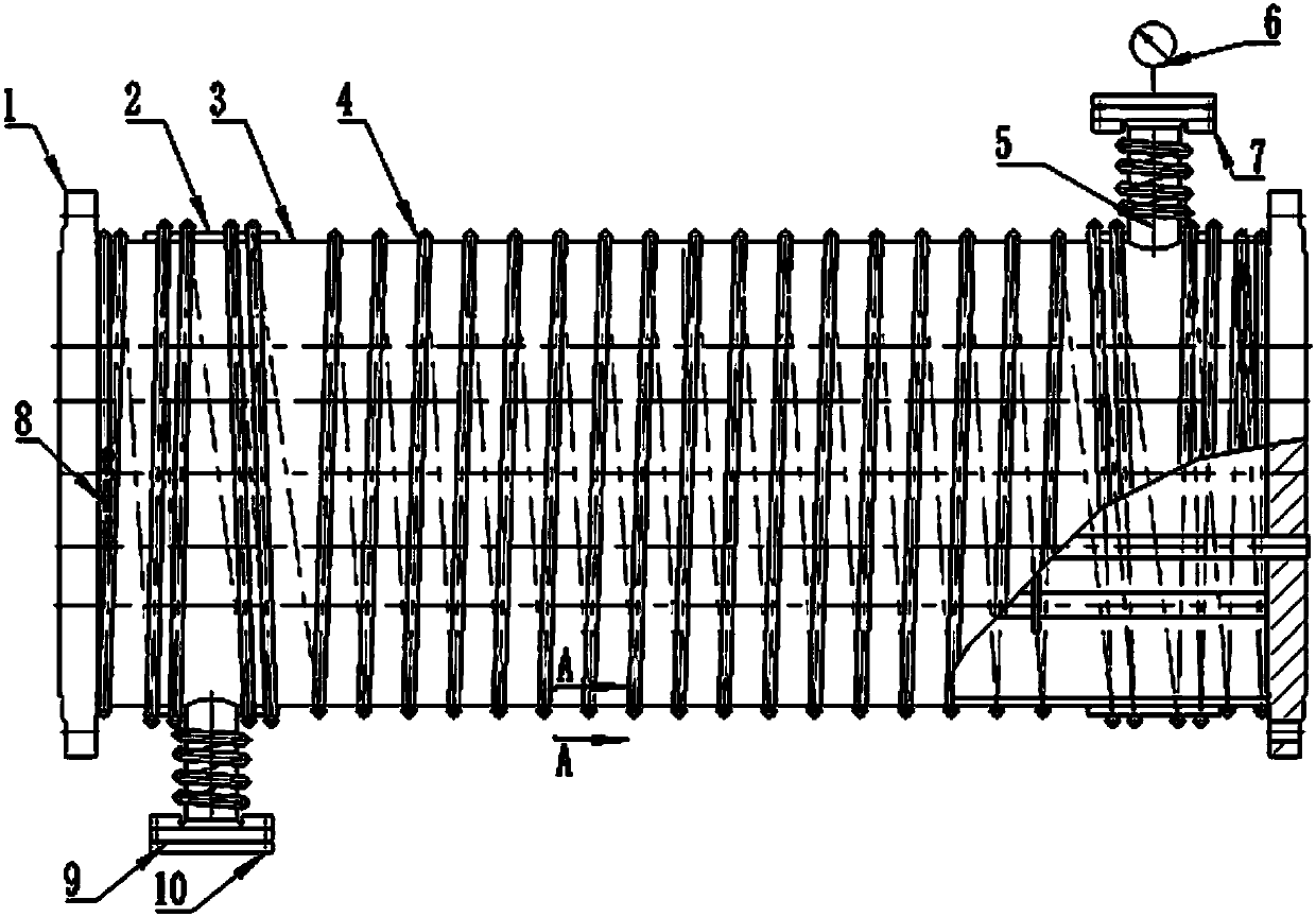 Device for enhancing shell strength during heat exchanger tube head pressure withstanding test and pressure testing method