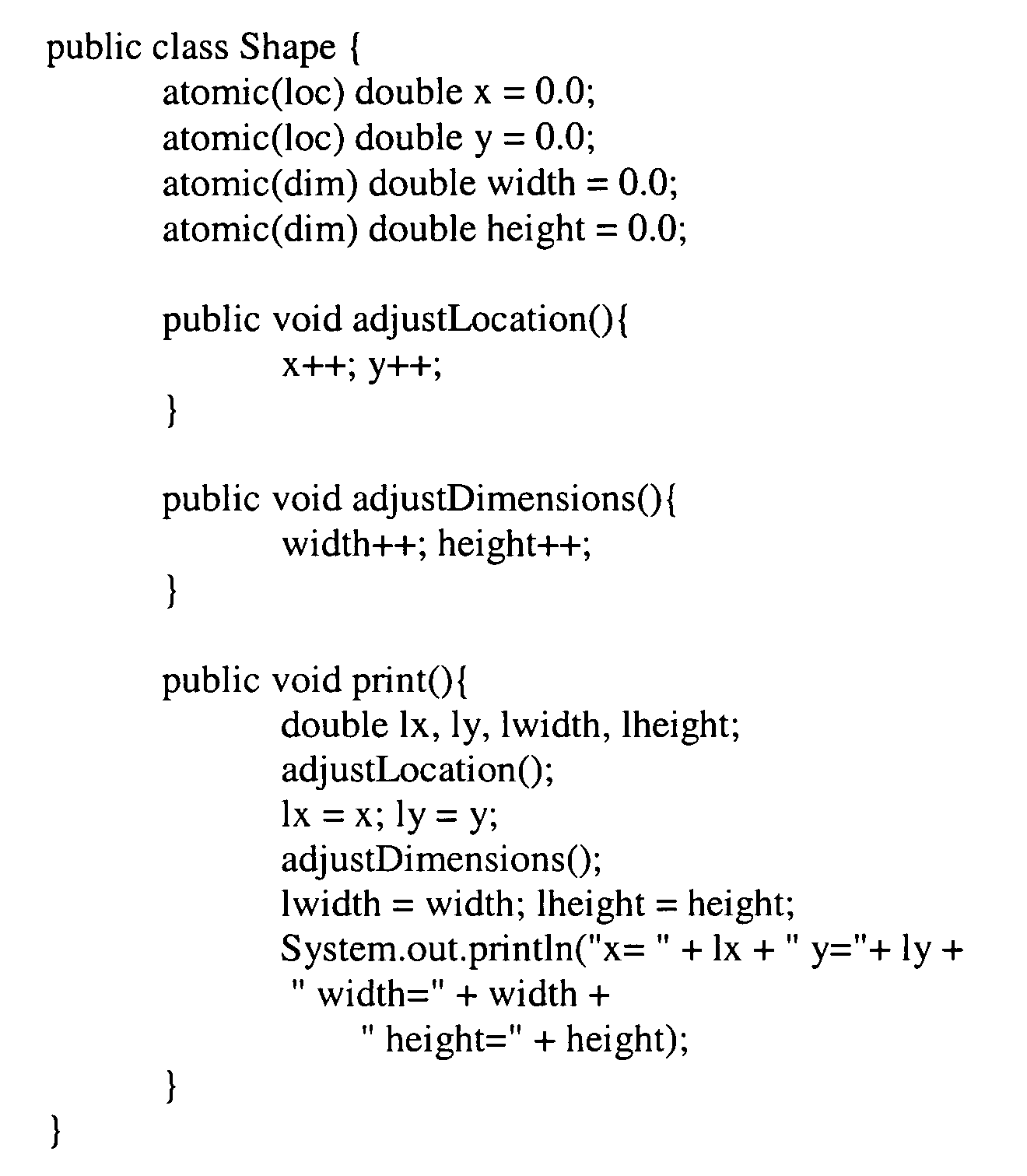 Using atomic sets of memory locations