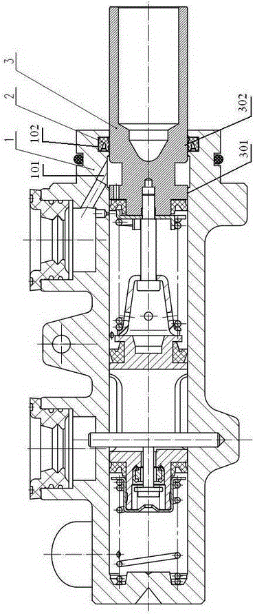 Compensation hole and center valve type brake master cylinder opening sealing structure