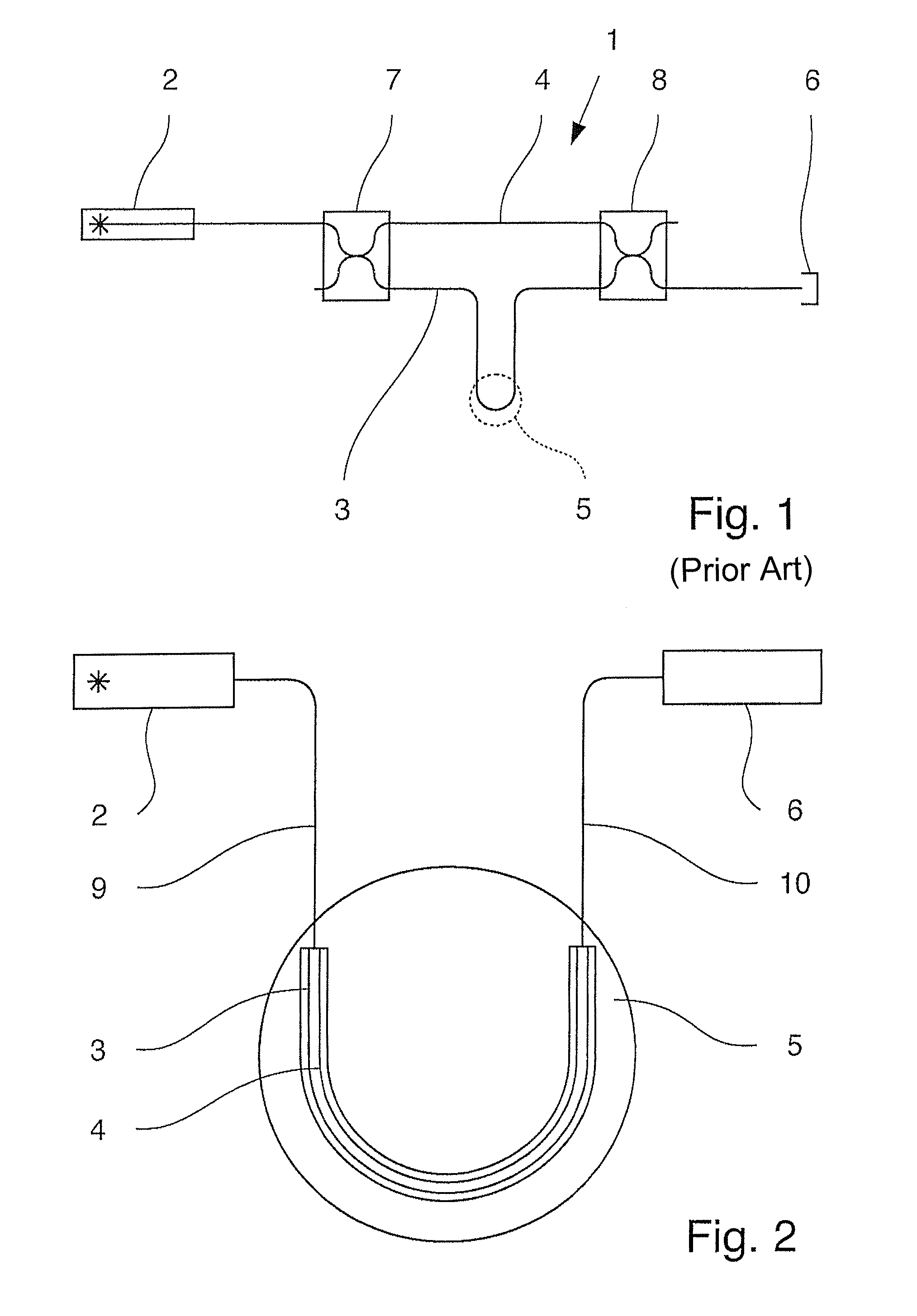 Deflection measuring device according to the interferometer principle