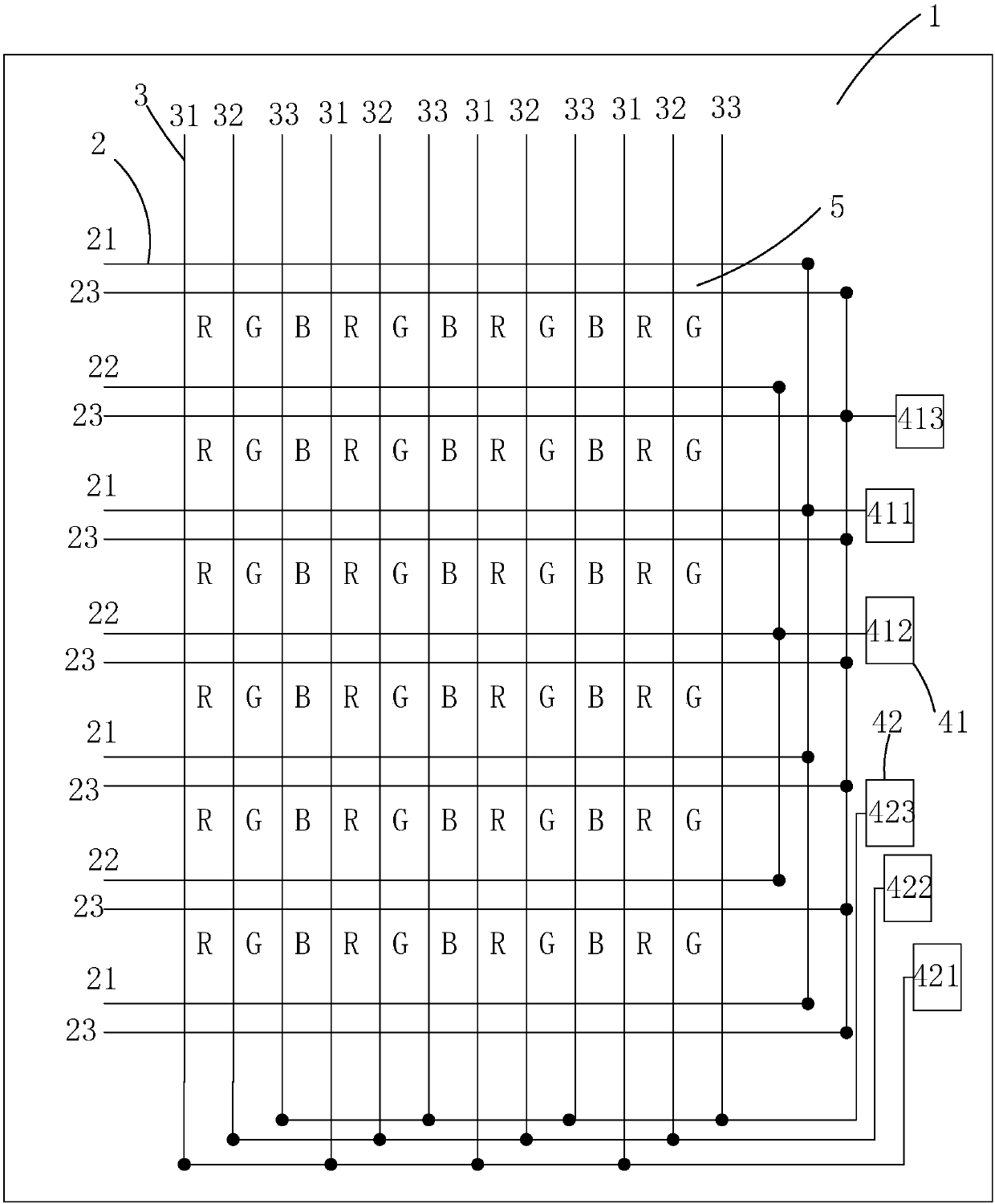 Detection method for cross effects of array substrate