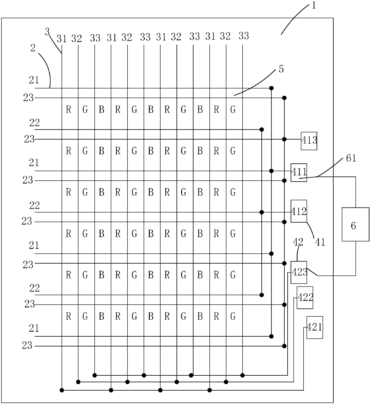 Detection method for cross effects of array substrate