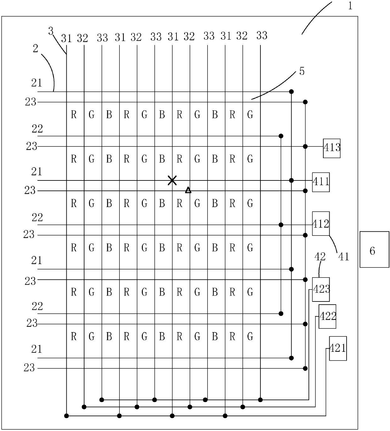 Detection method for cross effects of array substrate