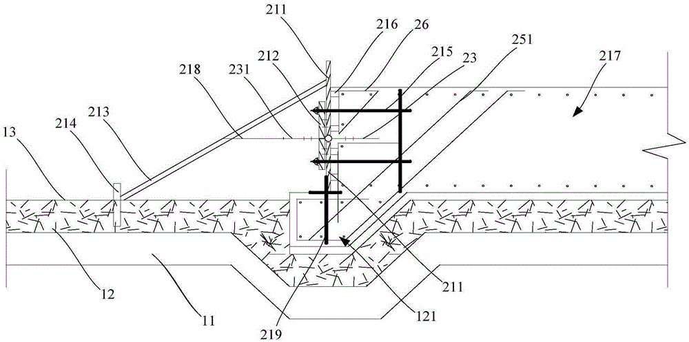 Deformation joint structure and construction method thereof