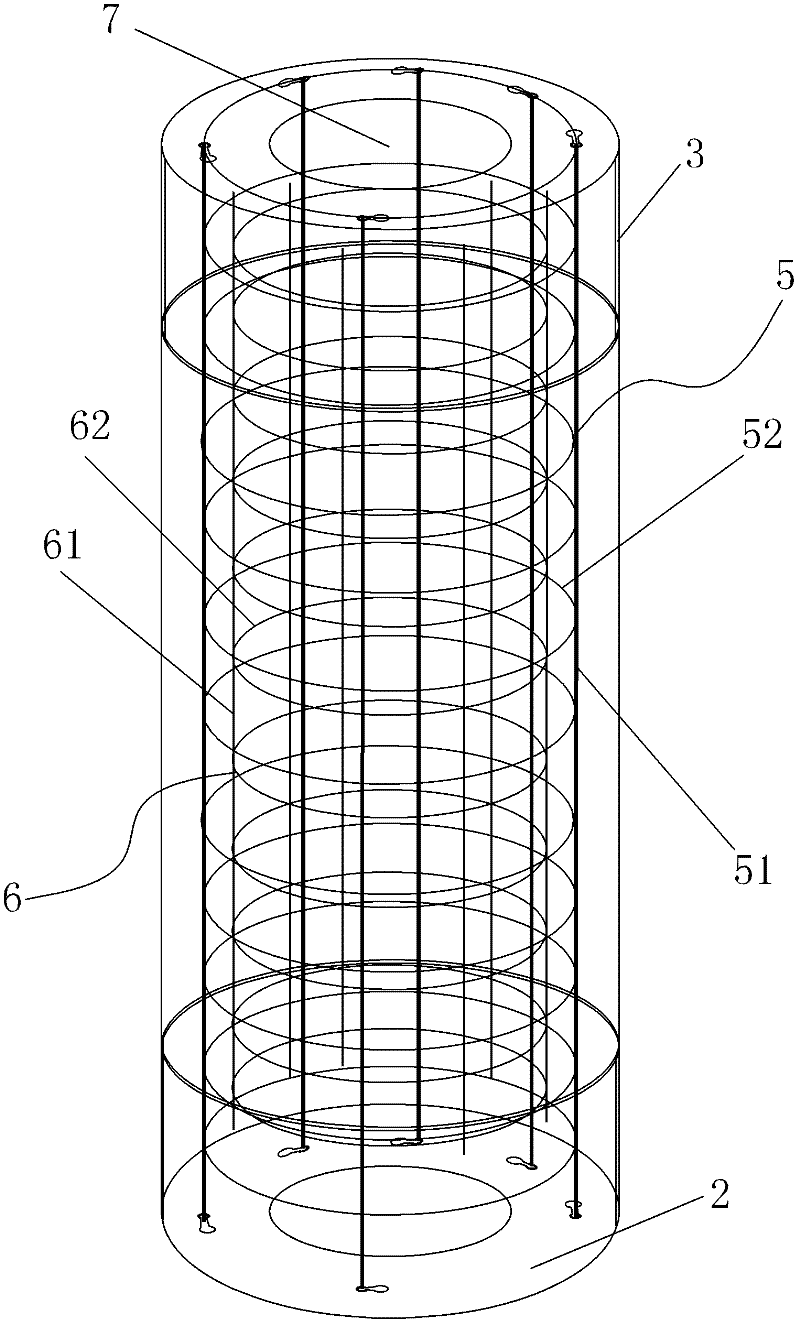 A kind of production method of high-strength concrete prefabricated piles mixed with fiber-reinforced plastic bars