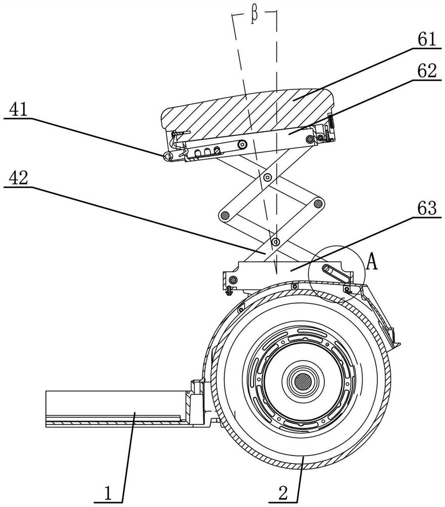 Foldable lifting saddle connecting structure for scooter