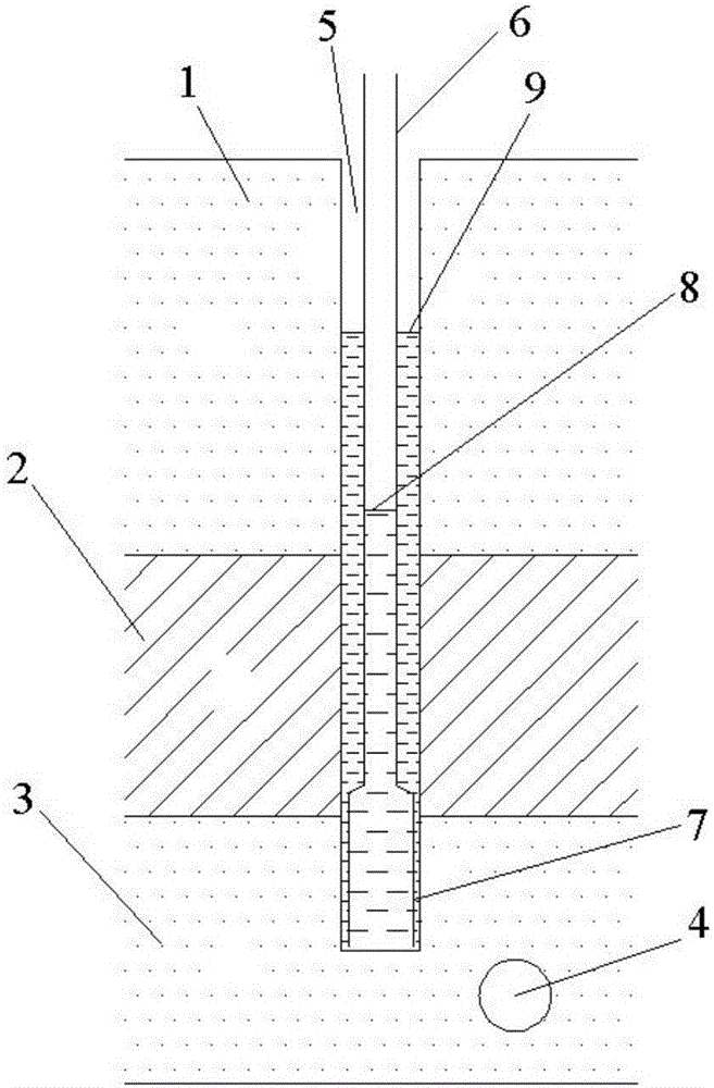 Deep karst leakage passage detection structure and method based on drill rod inner pipe water level