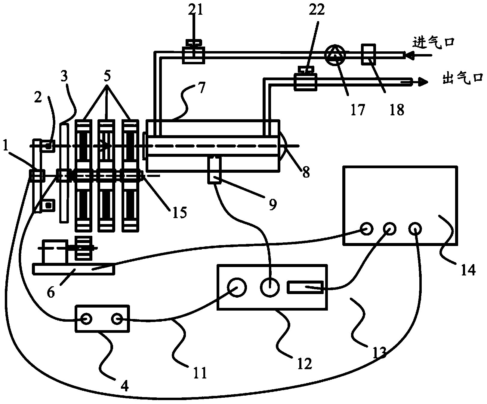 Photoacoustic spectrometry detection device adopting axial multilayer filter plate structure