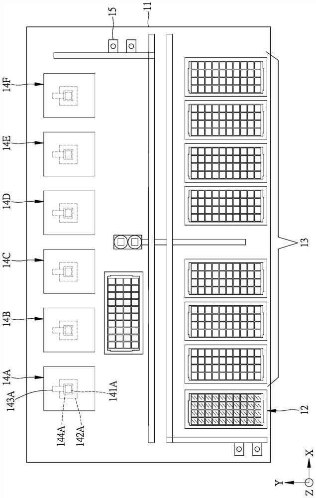 Modularized testing device and testing equipment applied by modularized testing device