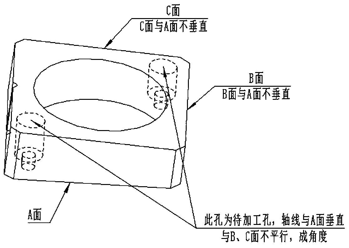 Clamping and positioning process for part with multiple inclined surfaces